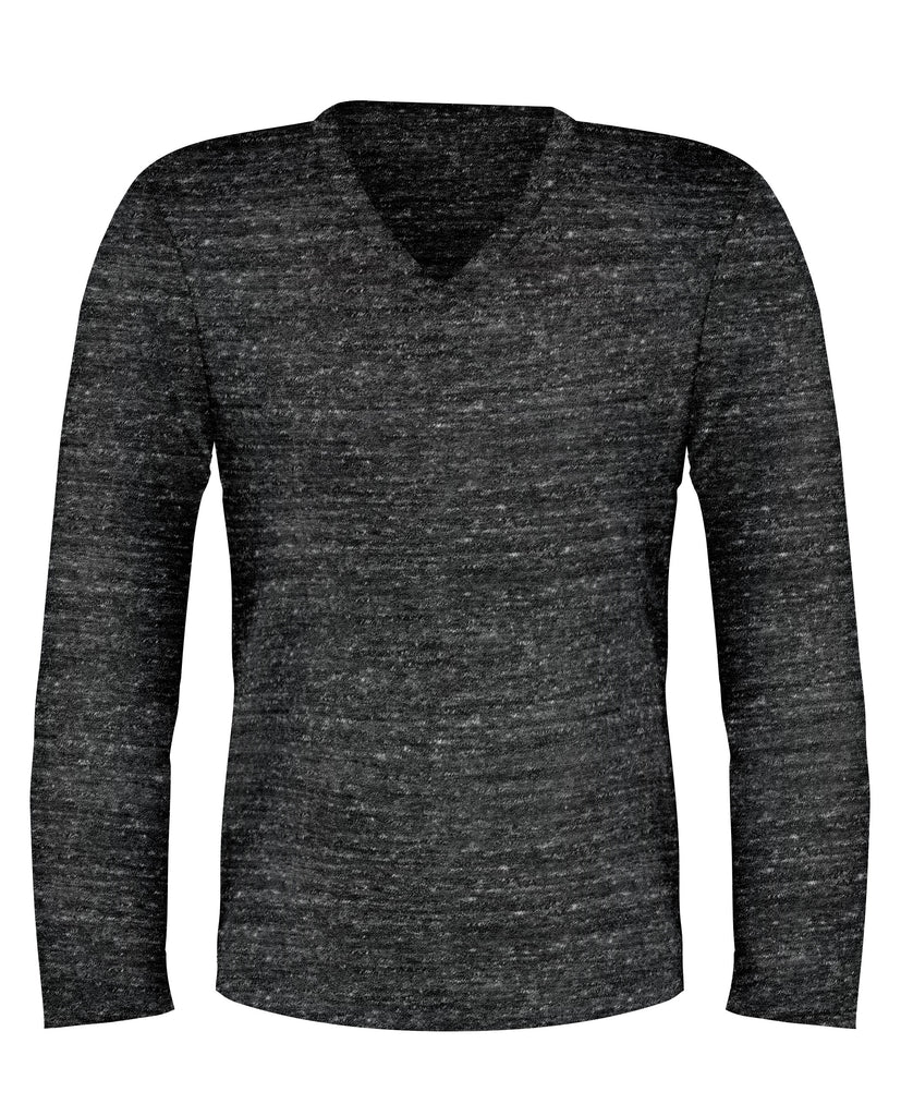 Navy V Neck Long Sleeve Lightweight Pullover - SCARCI