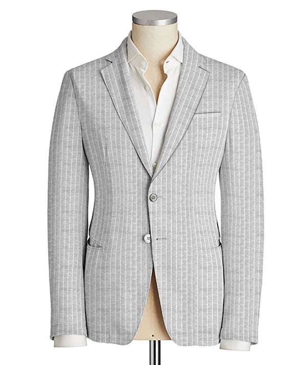 Grey Como Light Oxford Knit Blazer - SCARCI