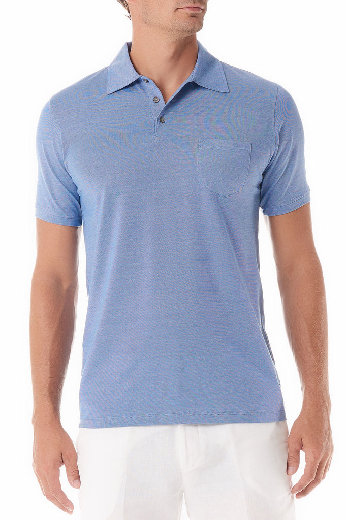 Blue Portofino Mens Polo Shirt Short Sleeve - SCARCI