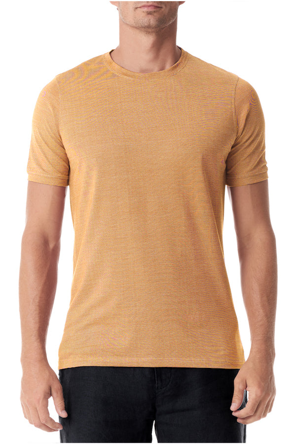 Salmon Crew Neck Silk Short Sleeve - SCARCI
