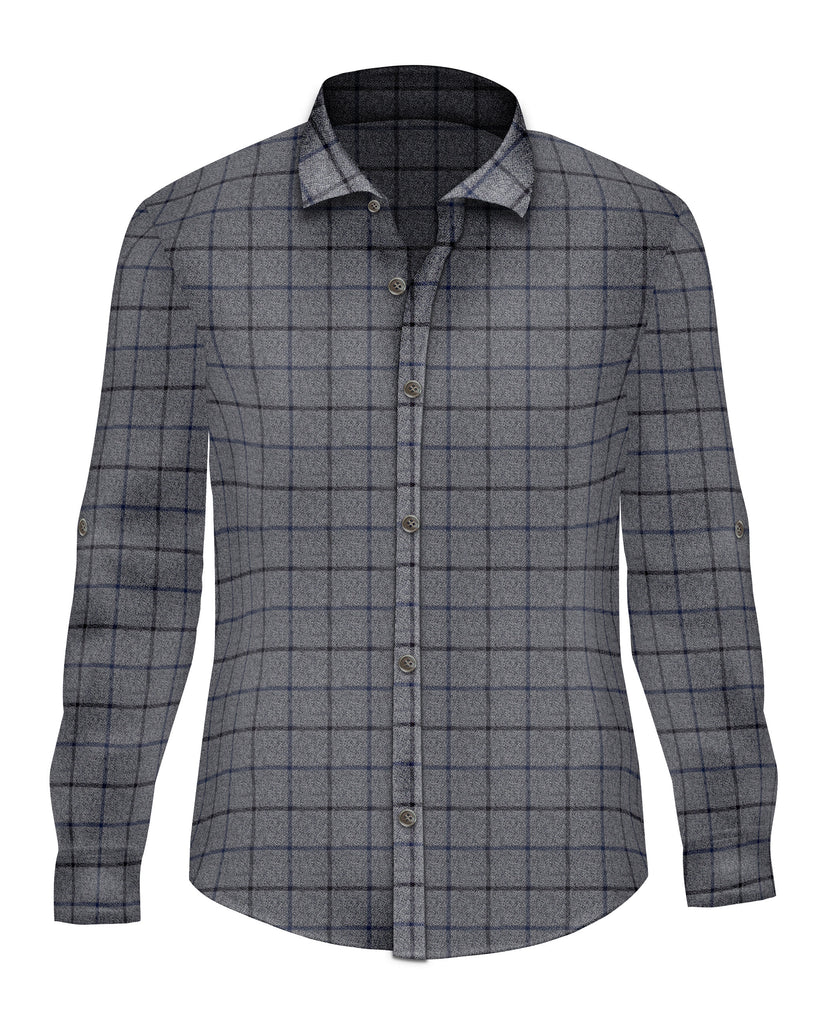 Blue Brushed Cotton Button Up - SCARCI