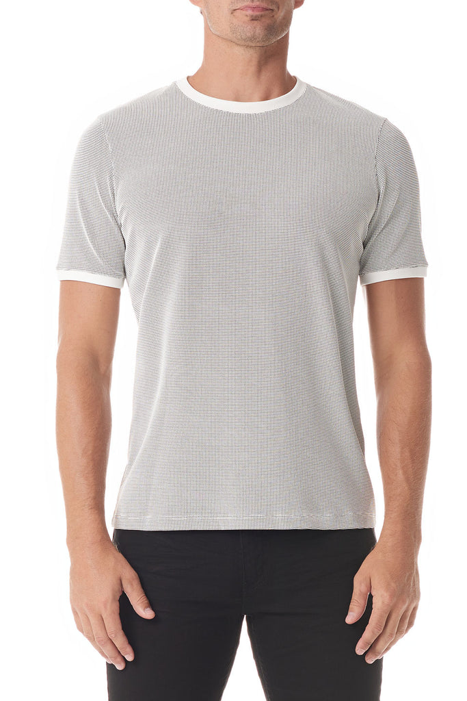 Black and White Amalfi Designer T-Shirt Crew Neck - SCARCI