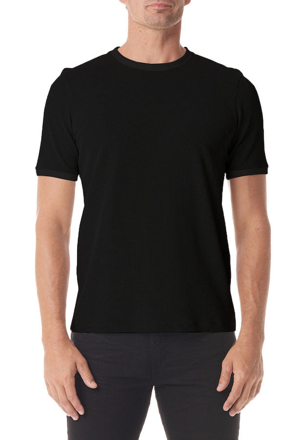 Black Amalfi Designer T-Shirt Crew Neck - SCARCI