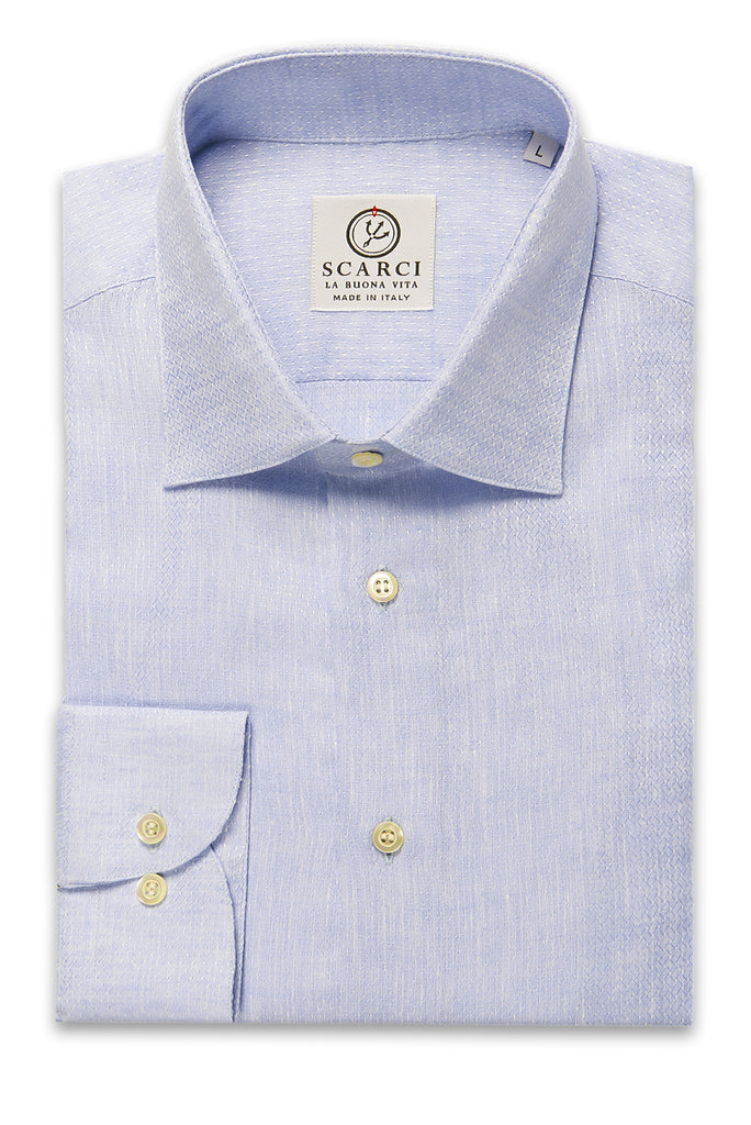 Light blue linen shirt - Made in Italy