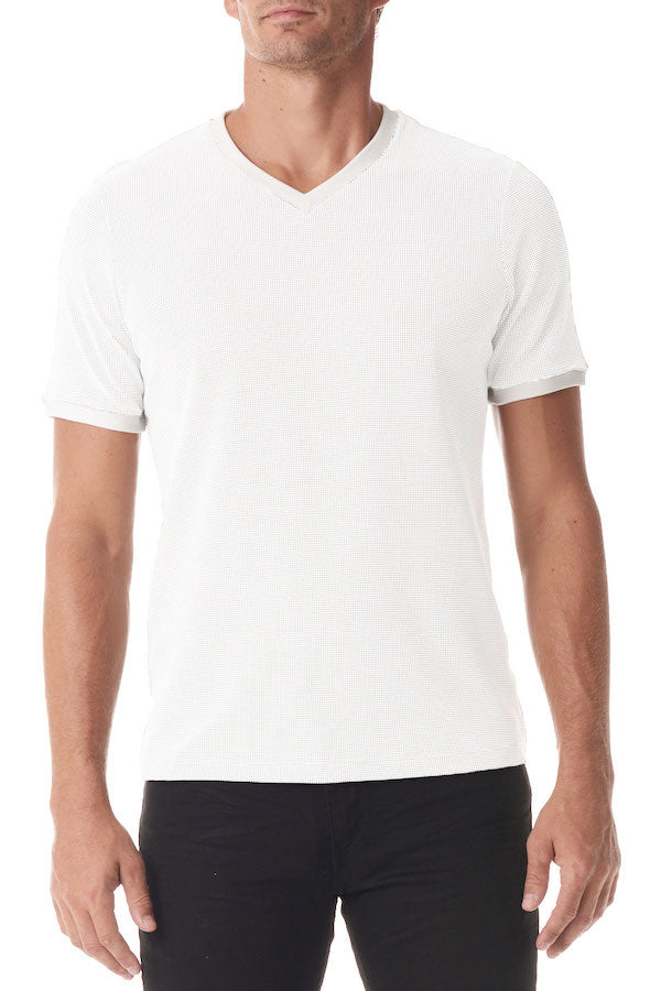 White Amalfi Designer T-Shirt V Neck - SCARCI